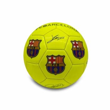 FC Barcelona Fußball mit Unterschriften - fluoreszierend Gelb