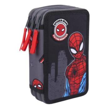 Marvel Spiderman Federtasche (gefüllt, 3-fach, schwarz)